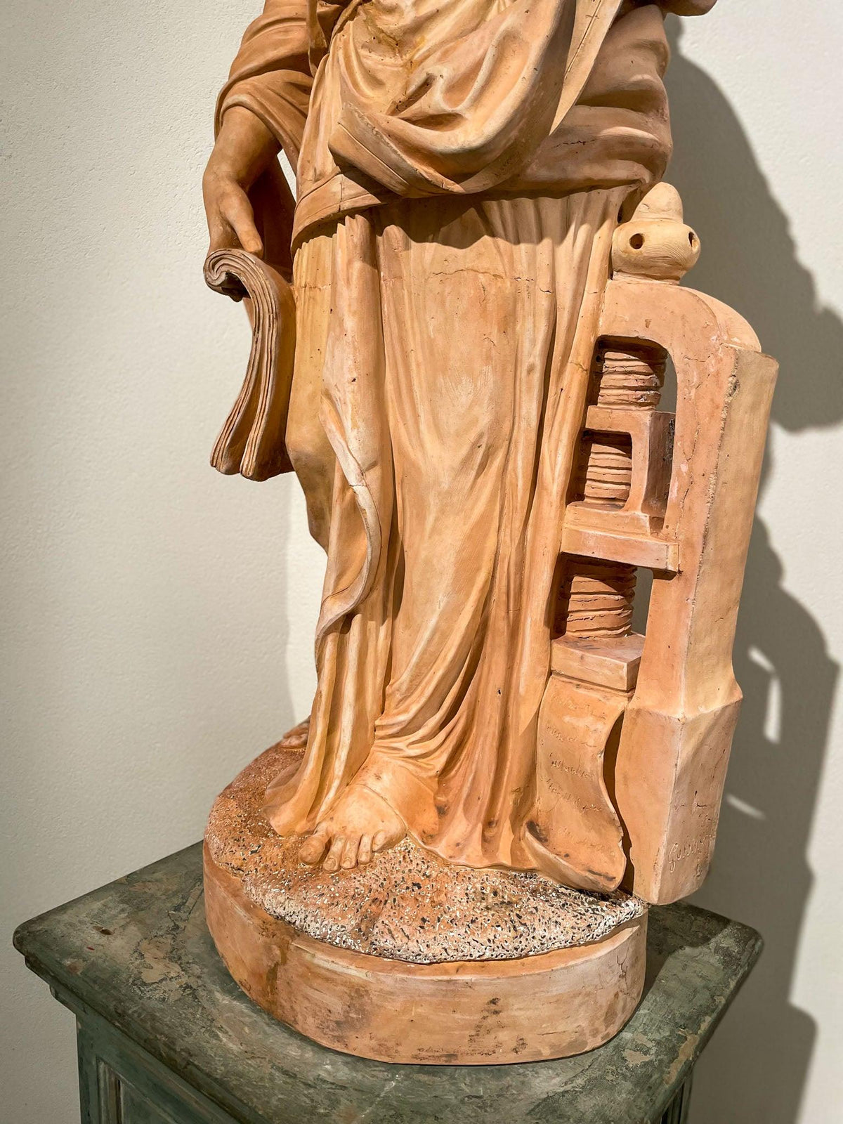 Female Terracotta Statue, prob. Personification of the art of printing, by Louis Gossin - Ehrl Fine Art & Antiques