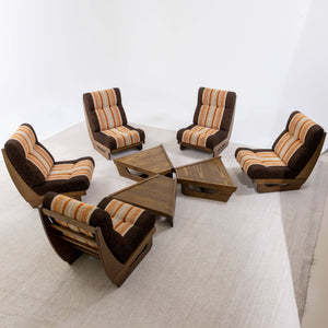 Modular Seating Group with five Lounge Chairs, Italy 1950s