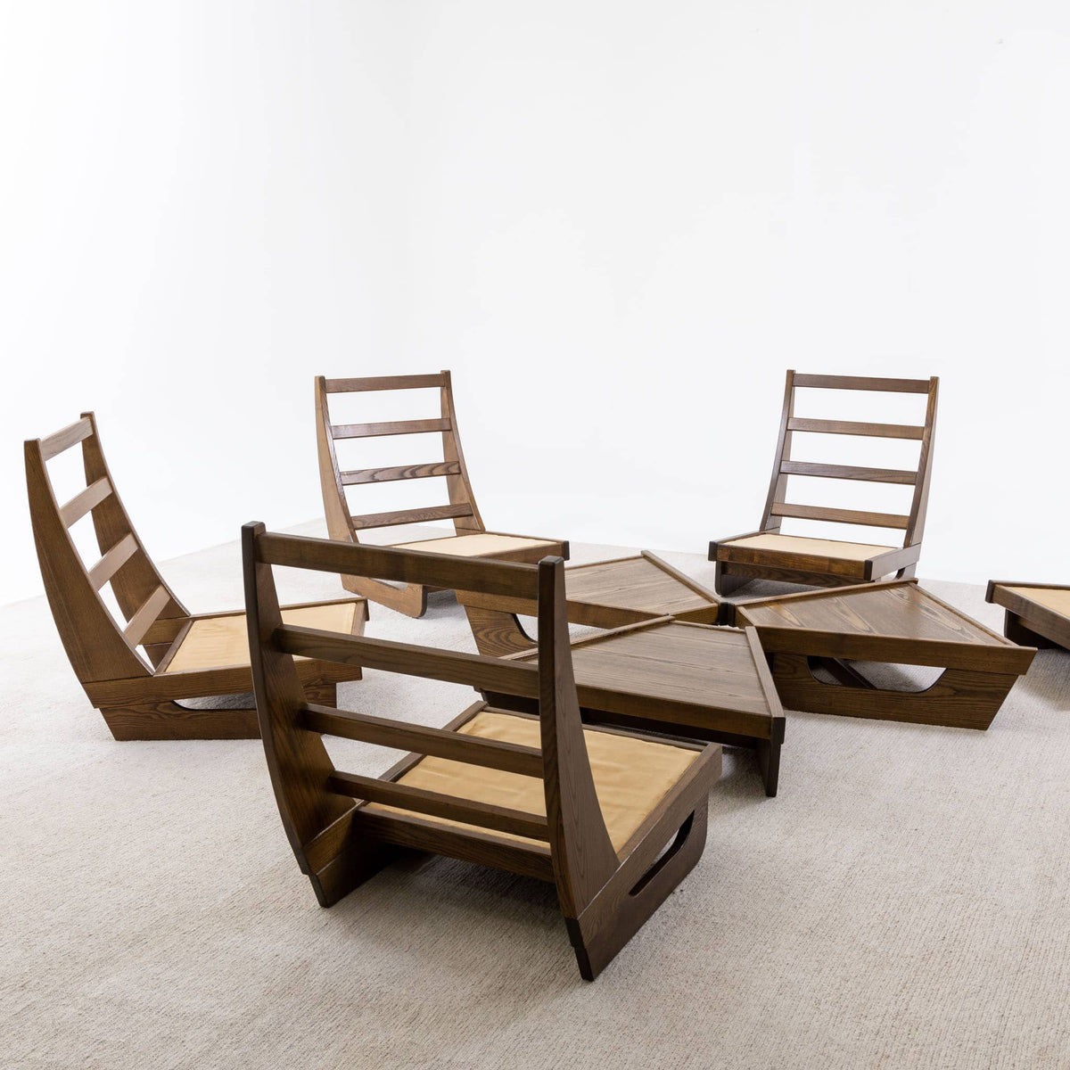 Modular Seating Group with five Lounge Chairs, Italy 1950s