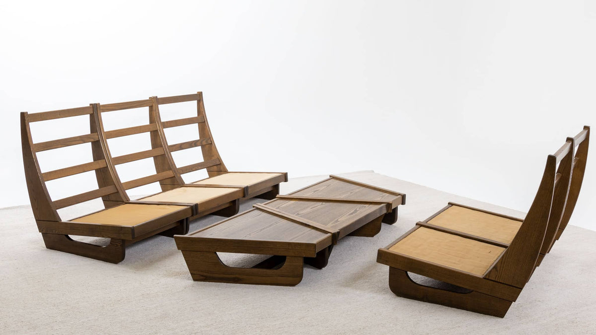 Modular Seating Group with five Lounge Chairs, Italy 1950s