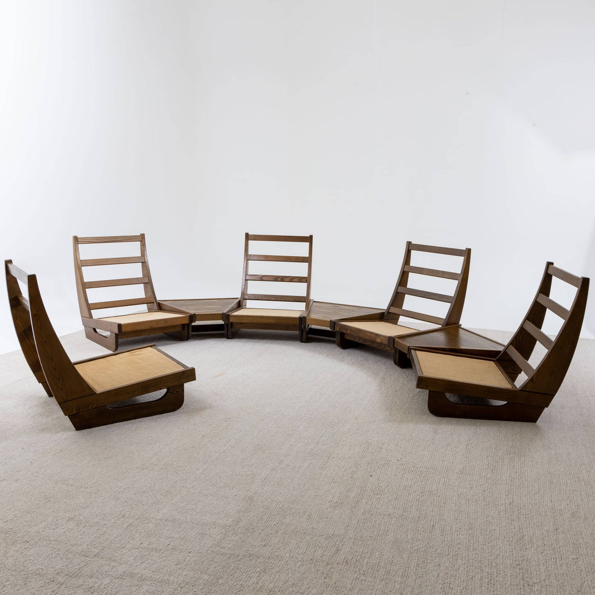 Modular Seating Group with five Lounge Chairs, Italy 1950s