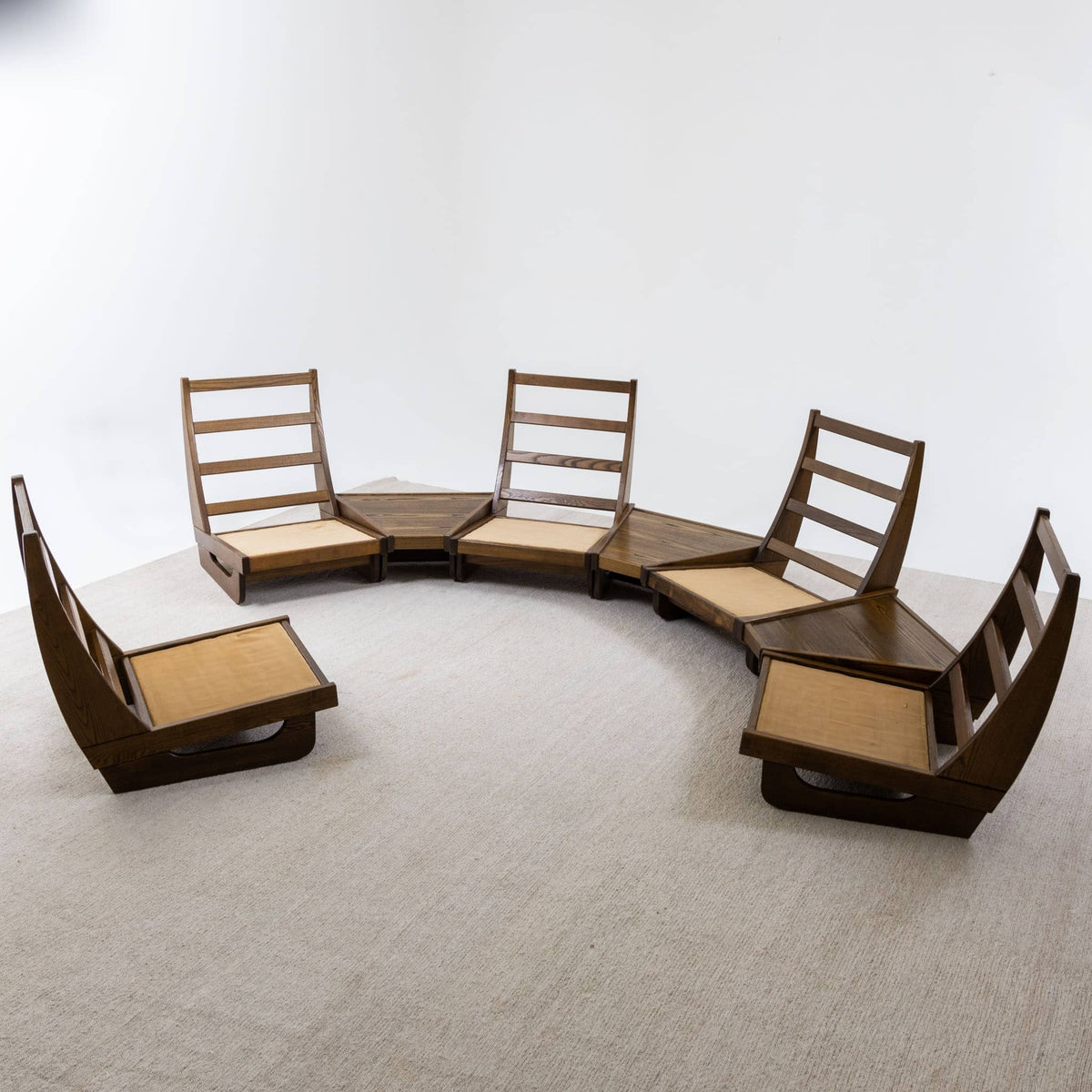 Modular Seating Group with five Lounge Chairs, Italy 1950s