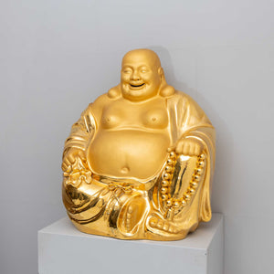 Golden Laughing Buddha made of Porcelain, 20th Century