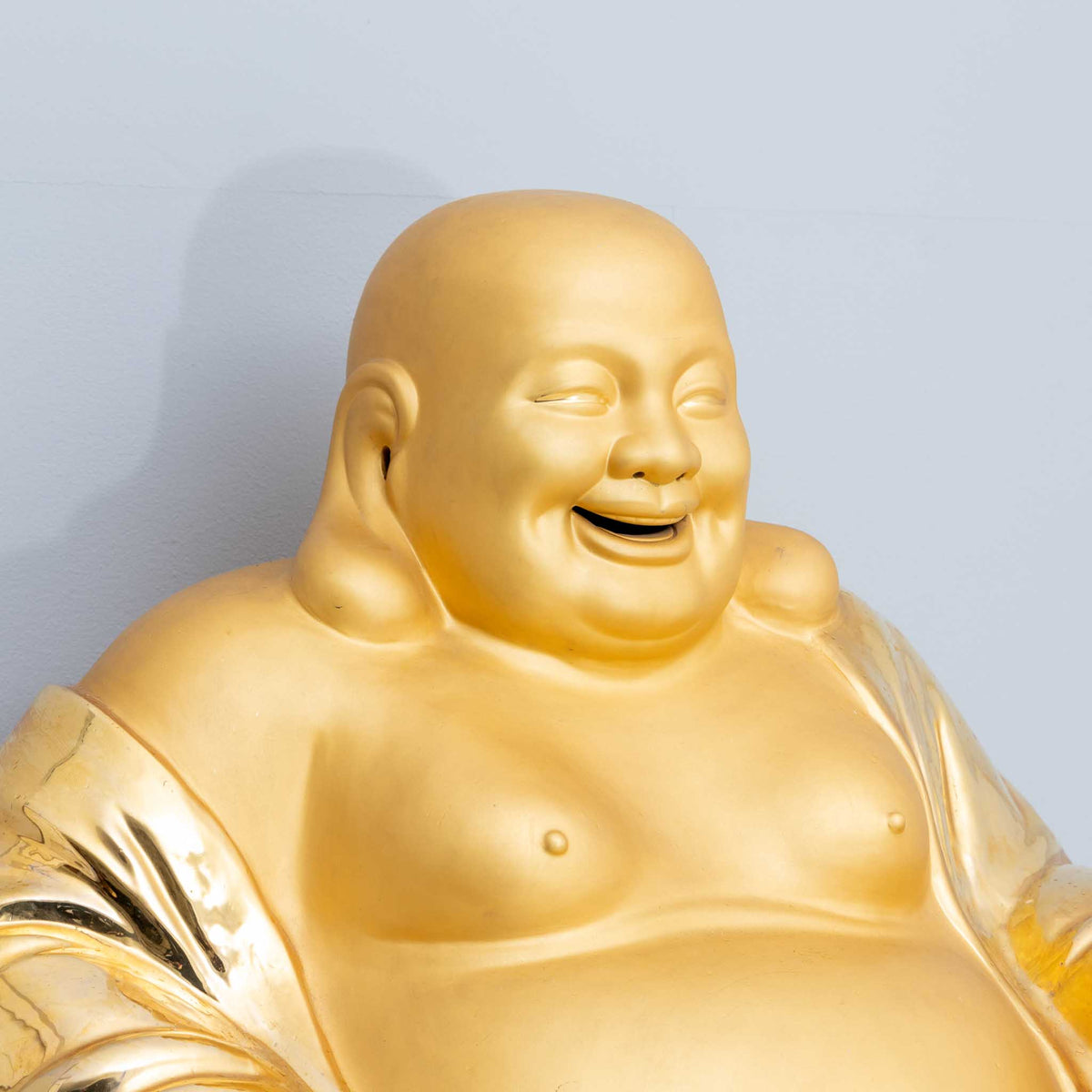 Golden Laughing Buddha made of Porcelain, 20th Century