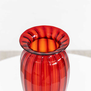 Red Murano glass vase, attr. to Vittorio Zecchin, Italy mid-20th century