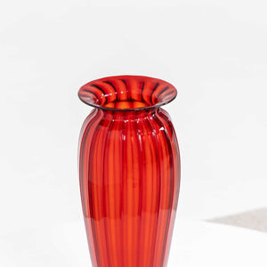 Red Murano glass vase, attr. to Vittorio Zecchin, Italy mid-20th century