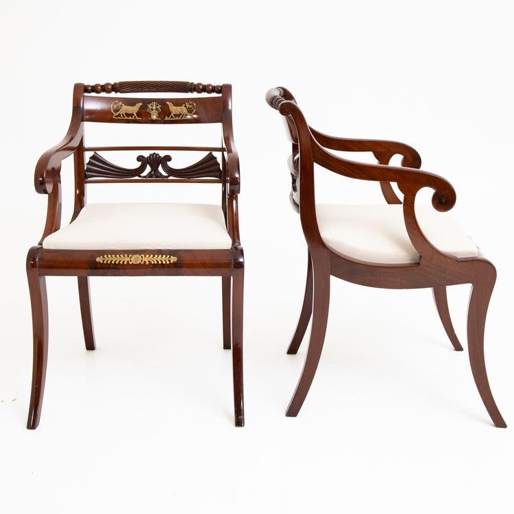 Set of Eight Dining Room Chairs and Armchairs, Northern Germany around 1830 - Ehrl Fine Art & Antiques
