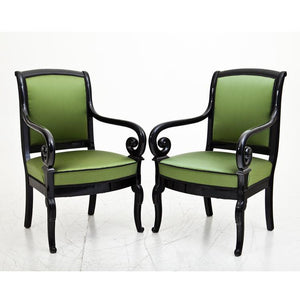 Charles X Armchairs Chairs, France - Ehrl Fine Art & Antiques