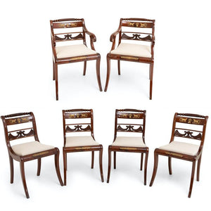 Set of Eight Dining Room Chairs and Armchairs, Northern Germany around 1830 - Ehrl Fine Art & Antiques