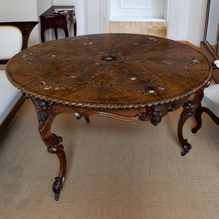 Center Table by Franz Xaver Fortner, Rococo, Germany c. 1840 - Ehrl Fine Art & Antiques