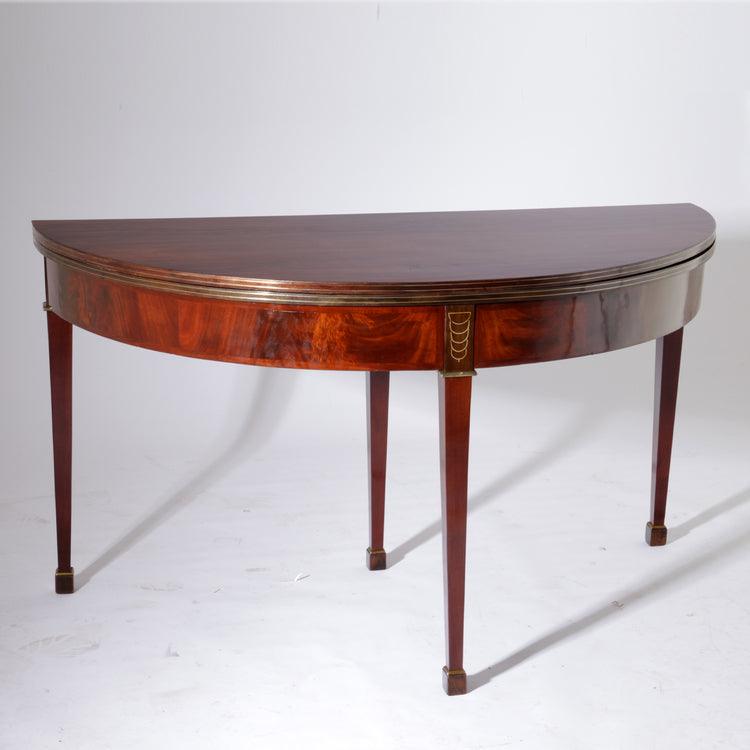 Louis Seize Demi Lunde Table by J.-J. Chapuis, Belgium Late 18th Century - Ehrl Fine Art & Antiques