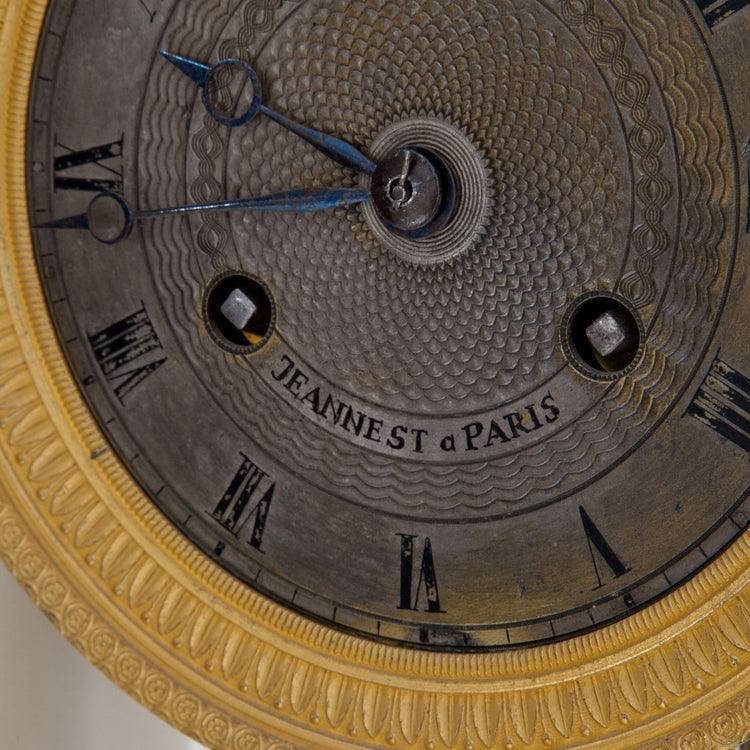 Charles X Mantle Clock, sig. Jeannest, Paris ca. 1830 - Ehrl Fine Art & Antiques