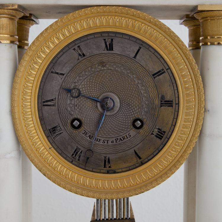 Charles X Mantle Clock, sig. Jeannest, Paris ca. 1830 - Ehrl Fine Art & Antiques