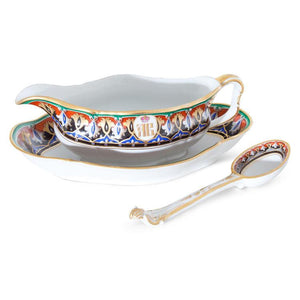 Porcelain Gravy Boat and Spoon, KPM Berlin 1849-1870 - Ehrl Fine Art & Antiques