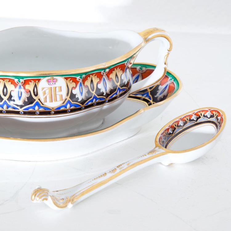 Porcelain Gravy Boat and Spoon, KPM Berlin 1849-1870 - Ehrl Fine Art & Antiques