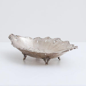 Silver Bowl with Leaf Decoration - Ehrl Fine Art & Antiques