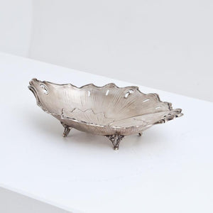Silver Bowl with Leaf Decoration - Ehrl Fine Art & Antiques