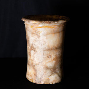 Cylindrical Vessel, calcite alabaster, Egypt, 1st-3rd Dynasty - Ehrl Fine Art & Antiques
