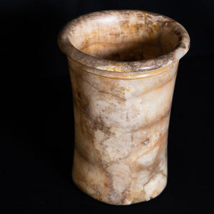 Cylindrical Vessel, calcite alabaster, Egypt, 1st-3rd Dynasty - Ehrl Fine Art & Antiques