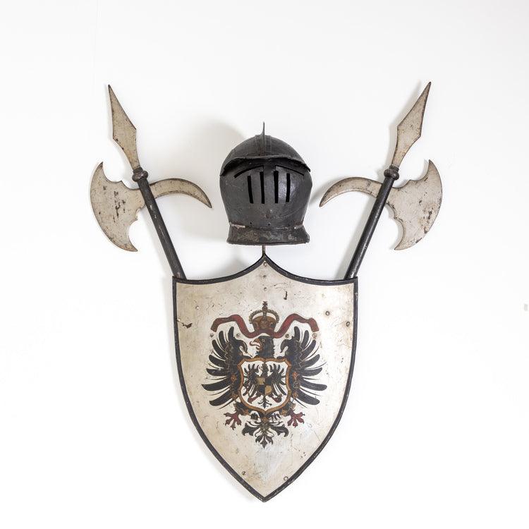 Iron Helmets with Escutcheons - Ehrl Fine Art & Antiques