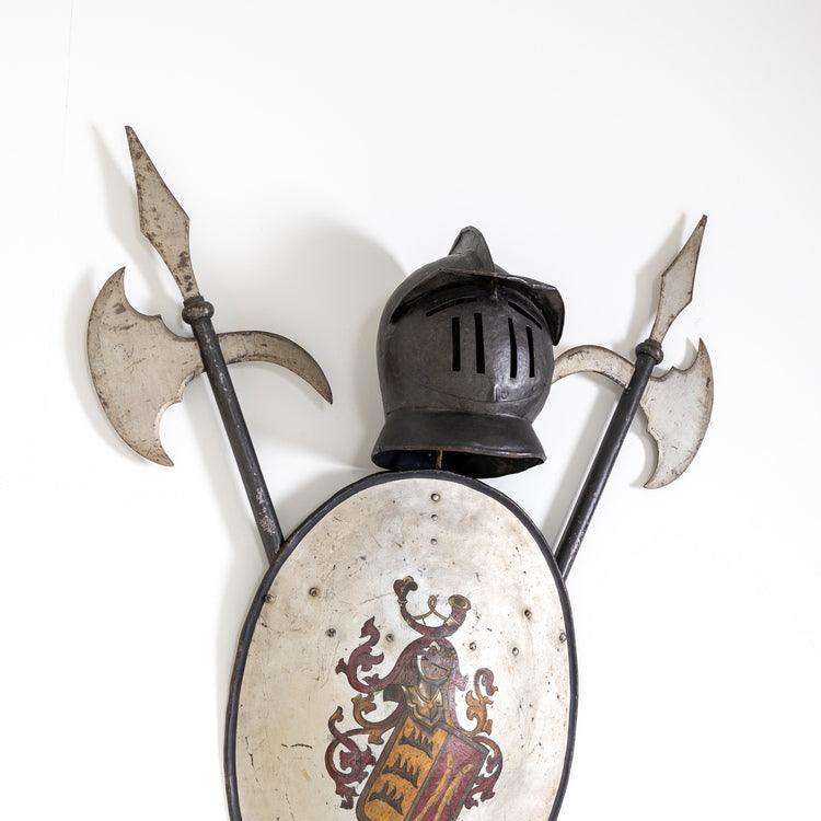 Iron Helmets with Escutcheons - Ehrl Fine Art & Antiques
