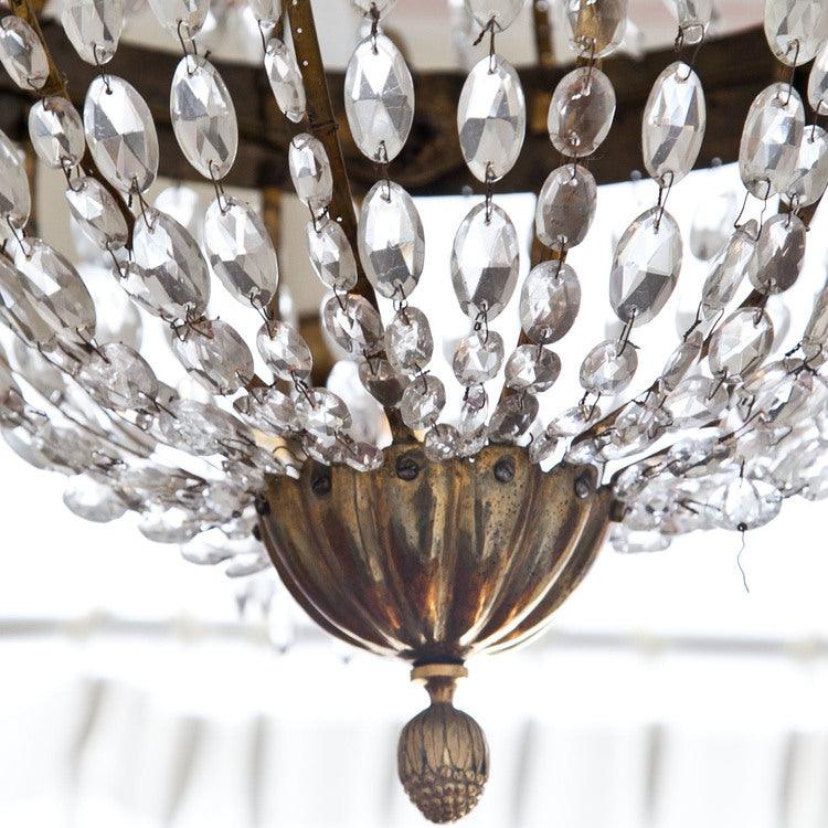 Glass Chandelier with 6 arms, 19th Century - Ehrl Fine Art & Antiques