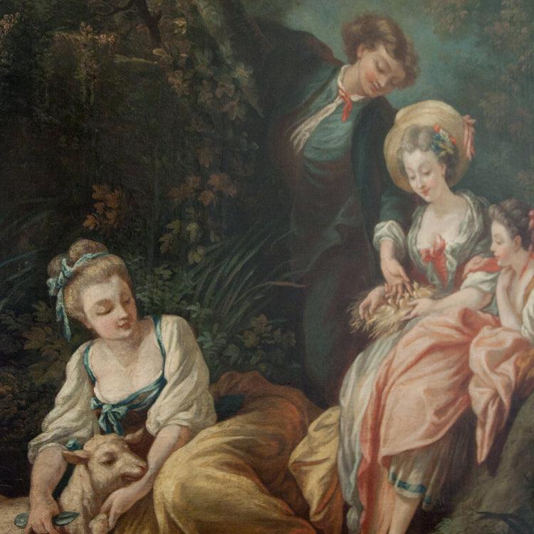 Rococo Society at a Pond, France 18th Century - Ehrl Fine Art & Antiques