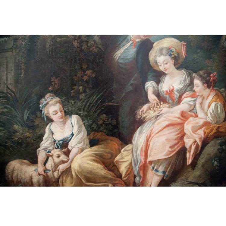 Rococo Society at a Pond, France 18th Century - Ehrl Fine Art & Antiques