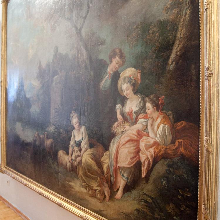 Rococo Society at a Pond, France 18th Century - Ehrl Fine Art & Antiques