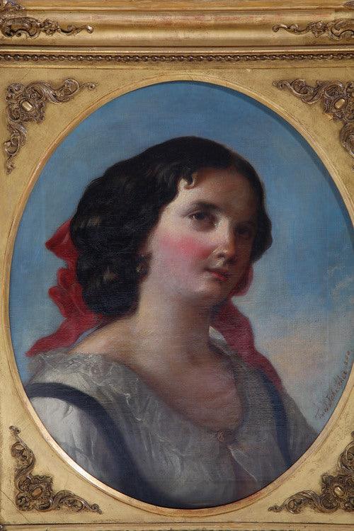 Friedrich Schilcher, Biedermeier Portrait of a young Woman, Vienna 19th Century - Ehrl Fine Art & Antiques