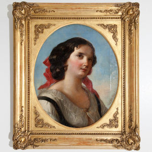 Friedrich Schilcher, Biedermeier Portrait of a young Woman, Vienna 19th Century - Ehrl Fine Art & Antiques