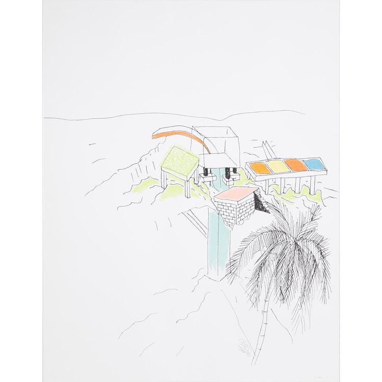 Ettore Sottsass (1917-2007), Architectural Study, Lithograph Ed. 65/100 - Ehrl Fine Art & Antiques