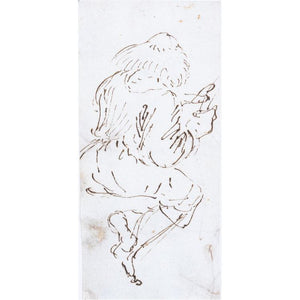 Donato Creti, called Donatino (1671-1749, attr.), Ink Sketch of a Back Figure - Ehrl Fine Art & Antiques