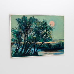 Josef Steiner (1899-1977), Expressive Morning Landscape with Moon - Ehrl Fine Art & Antiques