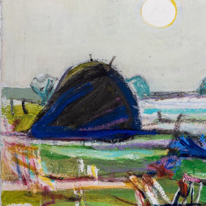 Josef Steiner (1899-1977), Modern harvest landscape with hay bales, dated 1963 - Ehrl Fine Art & Antiques