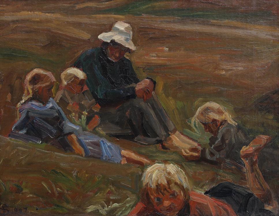 Fritz Syberg (1862-1939), Family in the Dunes, 1907. - Ehrl Fine Art & Antiques