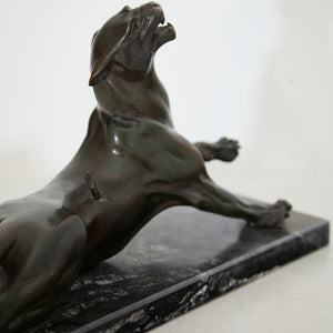 Bronze of a wound Panther, 1st Half 20th Century - Ehrl Fine Art & Antiques