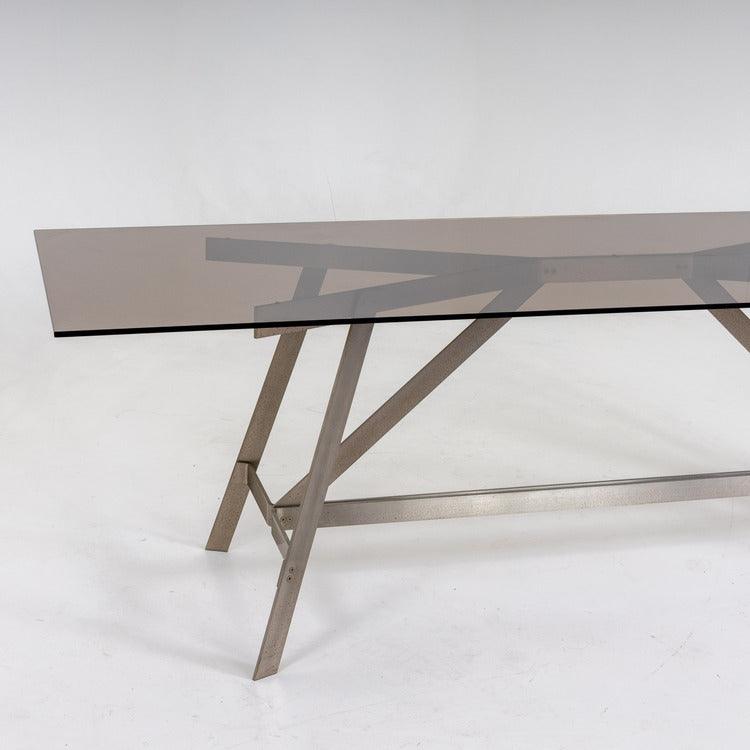 Table with smoked glass top by Formanova, Italy 1970s - Ehrl Fine Art & Antiques