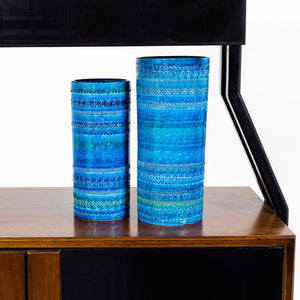 Blue Vases and Plates, Flavia Montelupo and Aldo Londi for Bitossi, Italy 1970s - Ehrl Fine Art & Antiques