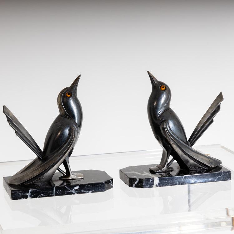 Art Deco Bird bookends by Franjou, France 1940s - Ehrl Fine Art & Antiques