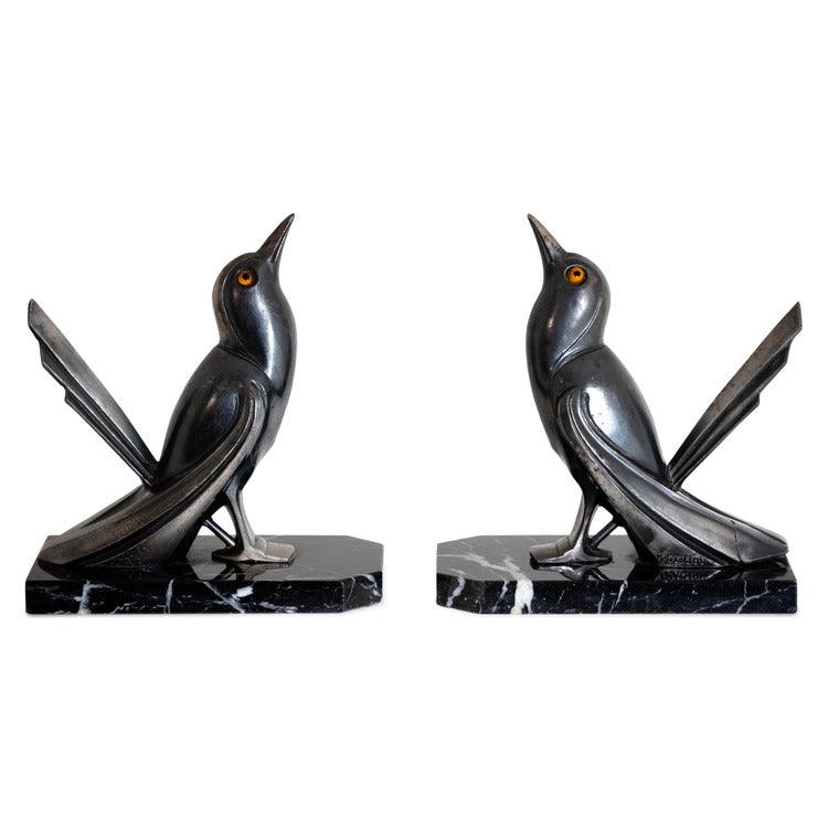 Art Deco Bird bookends by Franjou, France 1940s - Ehrl Fine Art & Antiques