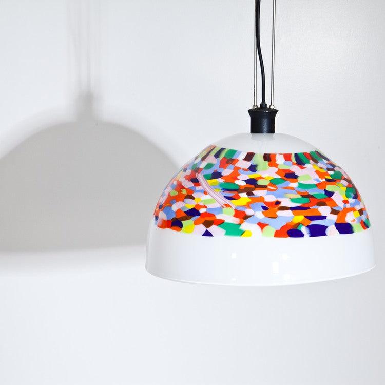 Pendant Lamp with Murrine Glass Shade, Italy 1980s/90s - Ehrl Fine Art & Antiques