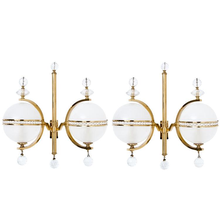 Lobmeyr Wall Sconces, Vienna Mid-20th Century - Ehrl Fine Art & Antiques