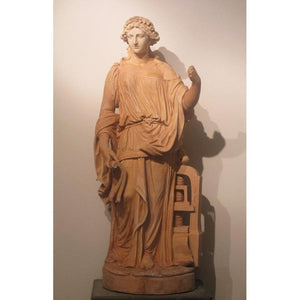 Female Terracotta Statue, prob. Personification of the art of printing, by Louis Gossin - Ehrl Fine Art & Antiques